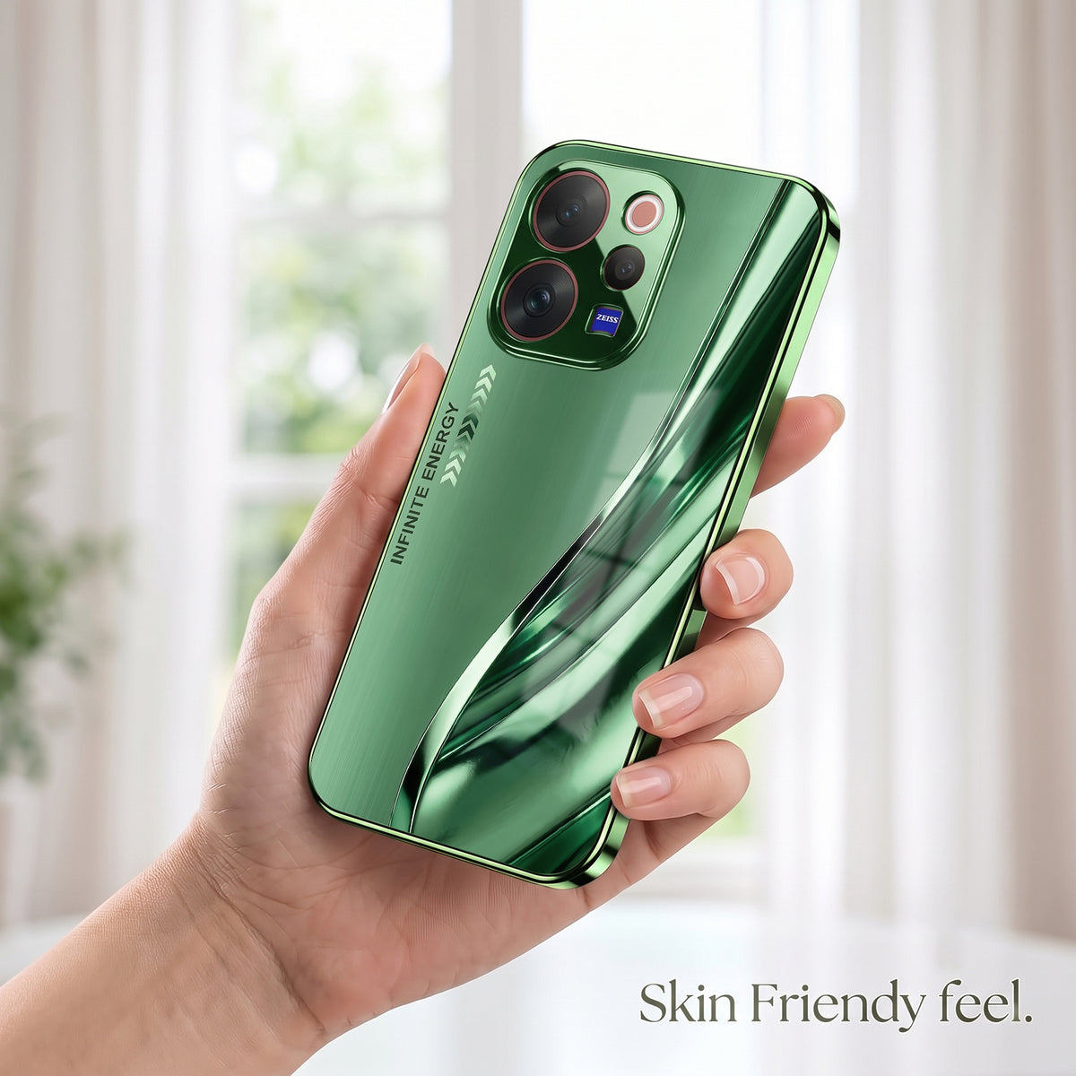 Vivo V70 5G Infinity Energy Green Electroplated Glass Back Case