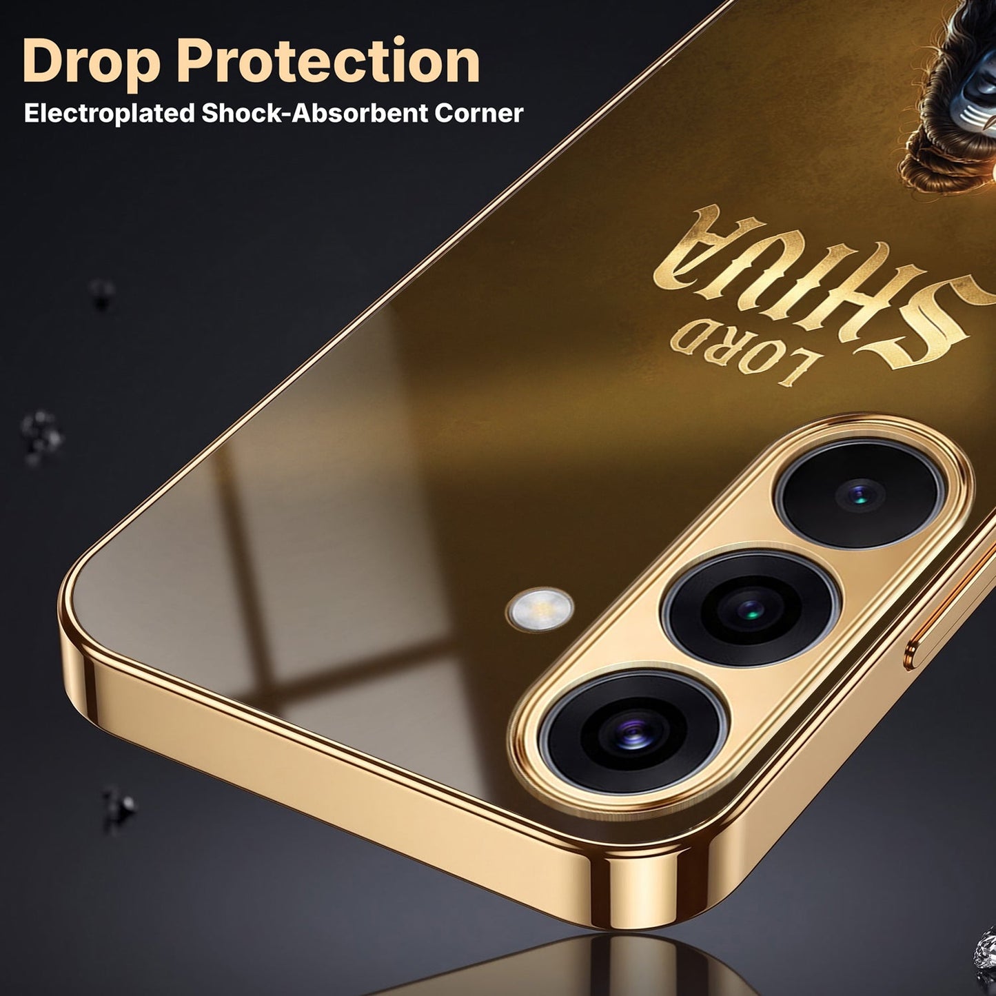 Samsung Galaxy A56 5G Lord Shiva Gold Electroplated Glass Phone Back Case