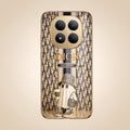 Redmi Note 15 Pro+ 5G Luxury Dior Gold Electroplated Glass Phone Back Case