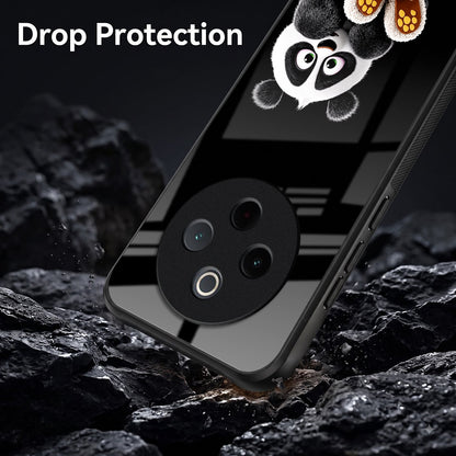 Vivo T4 5G Cute Panda Acrylic Glass Back Case