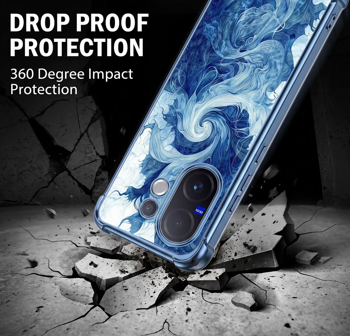 Vivo V60 5G Ocean Swirl Airbags Printed Back Case