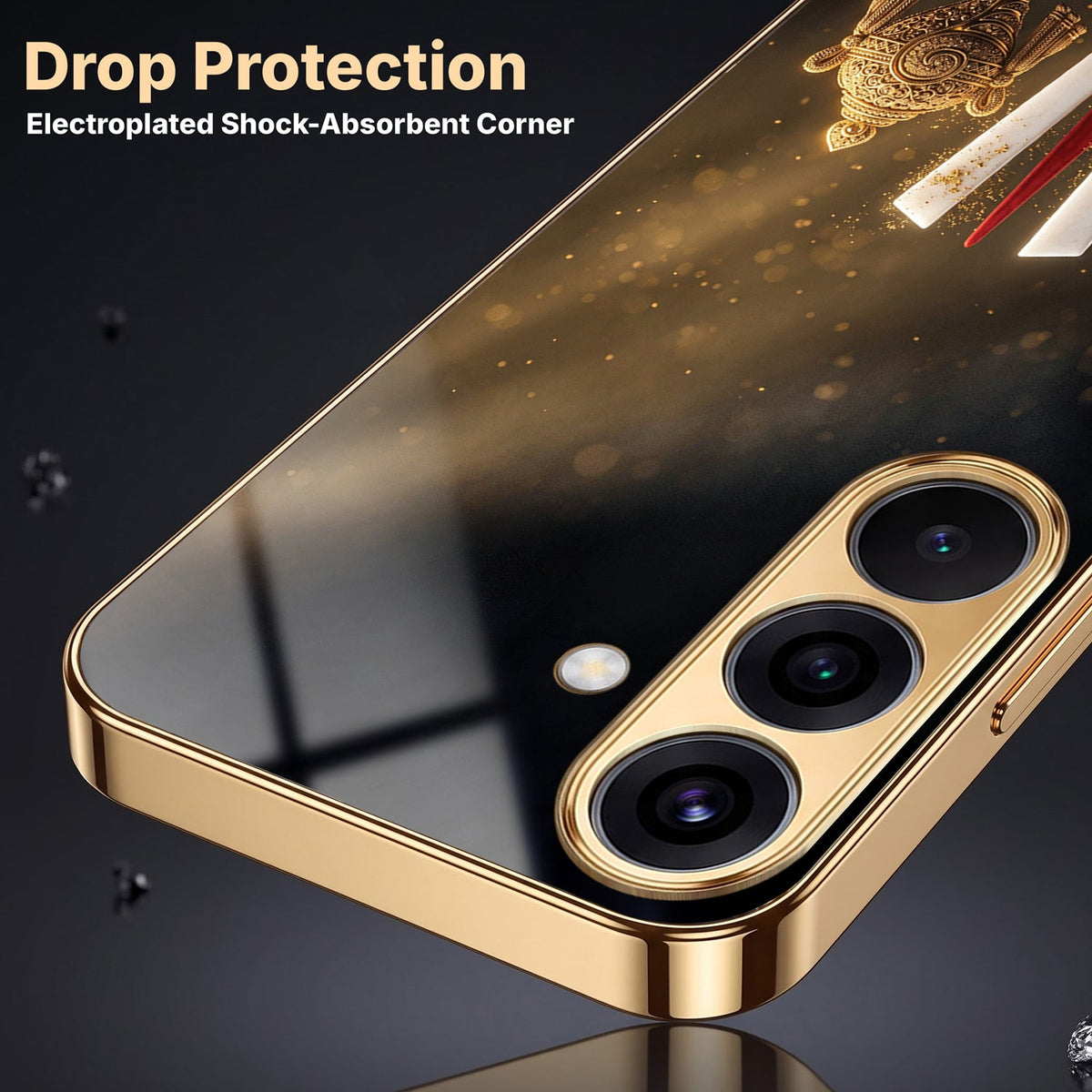 Samsung Galaxy A36 5G Royal Heritage Edition Gold Electroplated Glass Phone Back Case