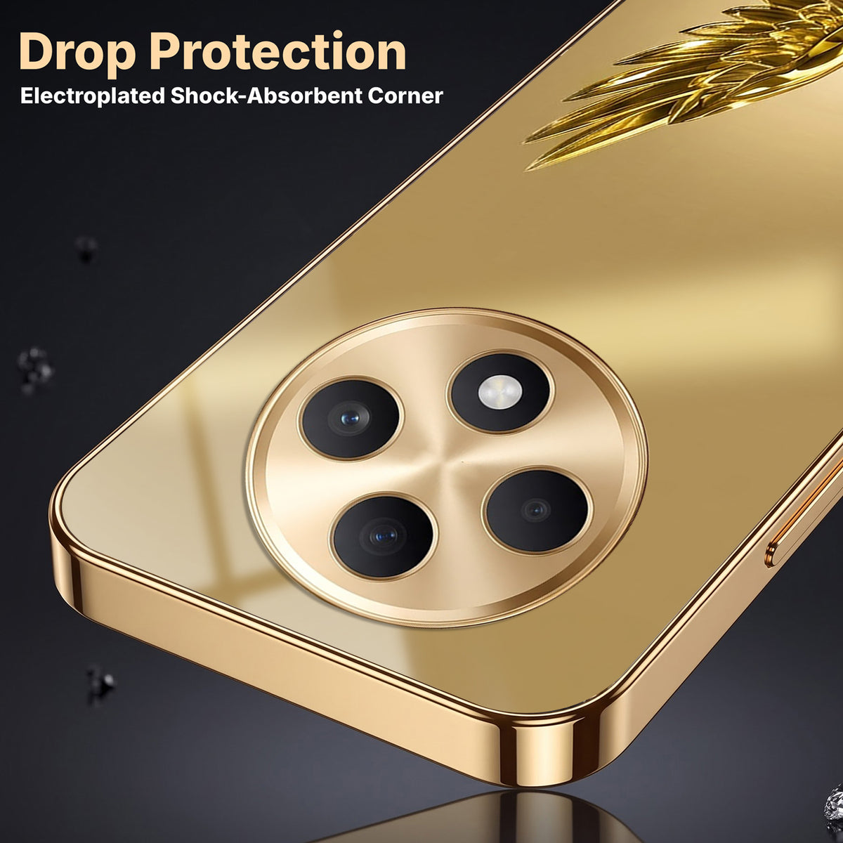 Oppo F27 Pro+ 5G Golden Eagle Gold Electroplated Glass Phone Back Case