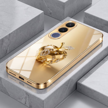 Vivo V70 FE 5G Golden Apple Gold Electroplated Glass Phone Back Case