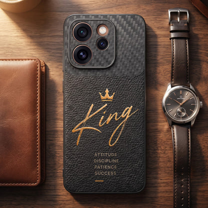 Oppo Reno 15 Pro Mini 5G  King Carbon Fiber Leather Hybrid Back Case