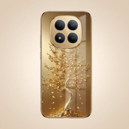 Redmi Note 15 Pro+ 5G Golden Tree Gold Electroplated Glass Phone Back Case