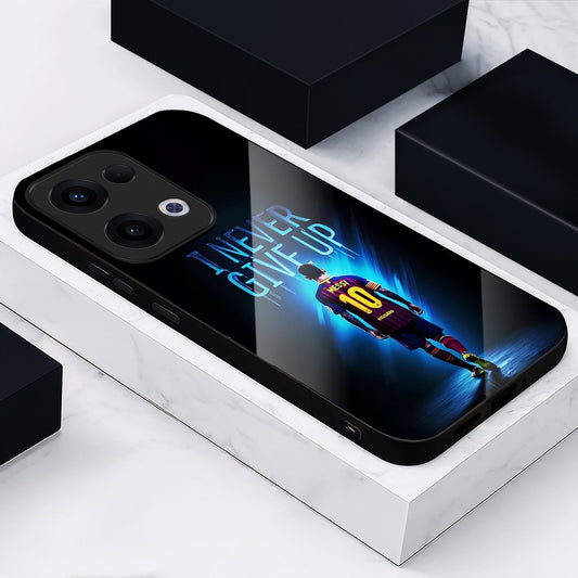 Oppo Reno 13 5G Premium Acrylic Shockproof Glass Back Case (Messi 10)