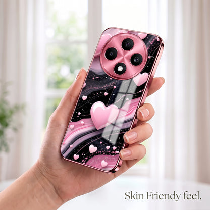 Oppo F27 Pro+ 5G Love Sparkle Pink Electroplated Glass Phone Back Case