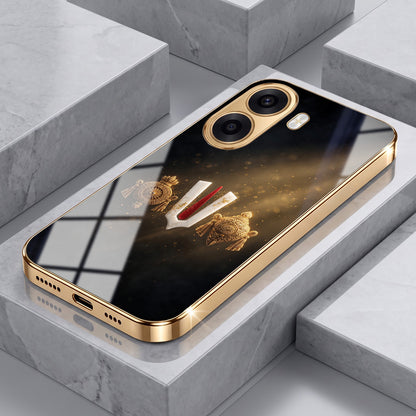 Oppo K14x 5G Royal Heritage Edition Gold Electroplated Glass Phone Back Case