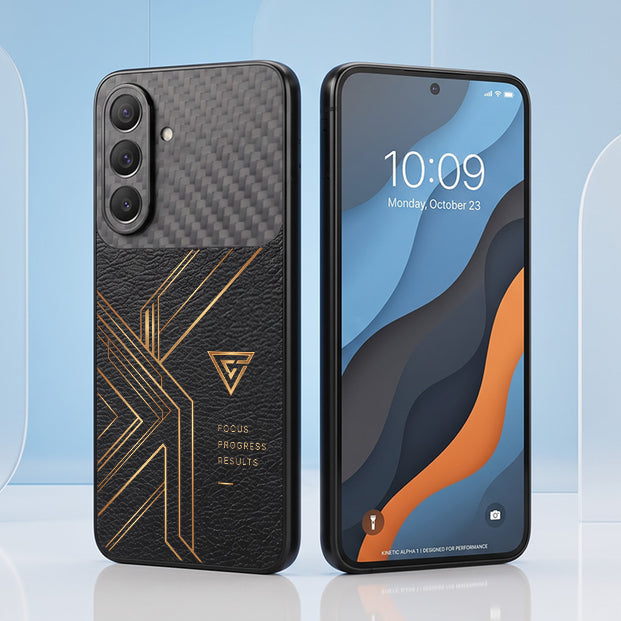 Samsung Galaxy A27 5G Geometric Luxury Carbon Fiber Leather Hybrid Back Case