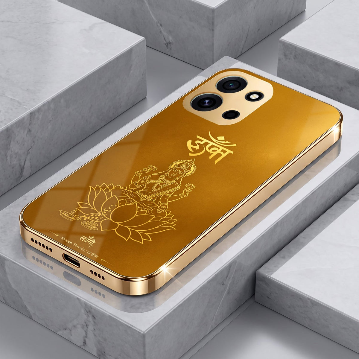 OnePlus Nord 6 5G Shree Lakshmi Divine Gold Electroplated Glass Phone Back Case