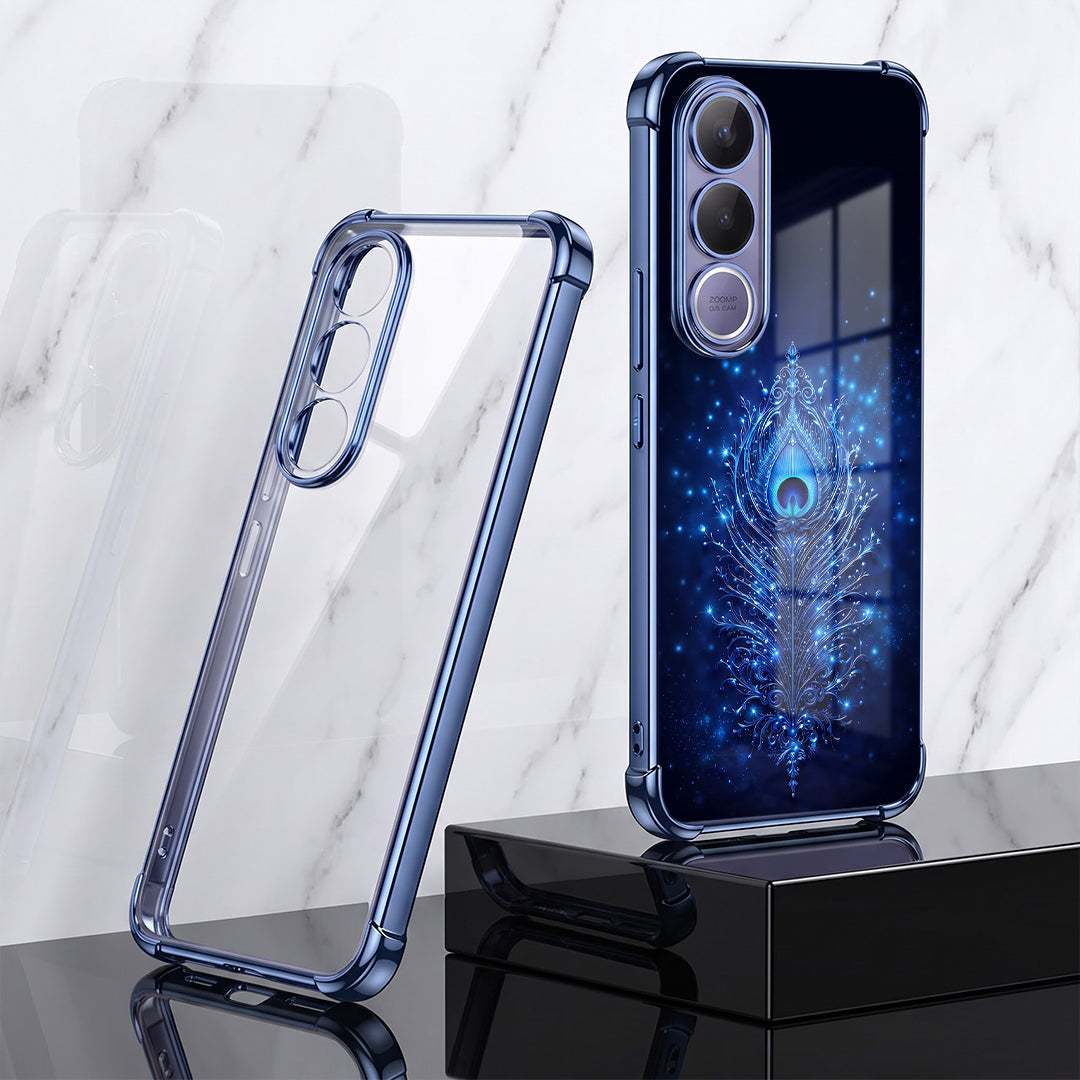 Vivo V70 FE 5G Premium Peacock Feather Airbags Printed Back Case