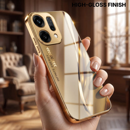 Oppo Reno 14 5G Luxury Infinity Energy Gold Electroplated Glass Phone Case