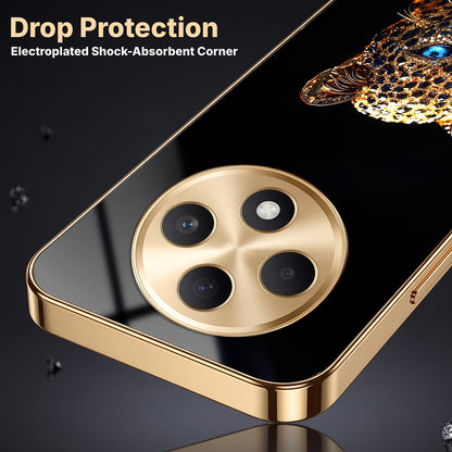 Oppo F27 5G Panther Gold Electroplated Glass Phone Back Case