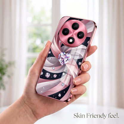 Oppo F27 5G Diamond Glam Pink Electroplated Glass Phone Back Case