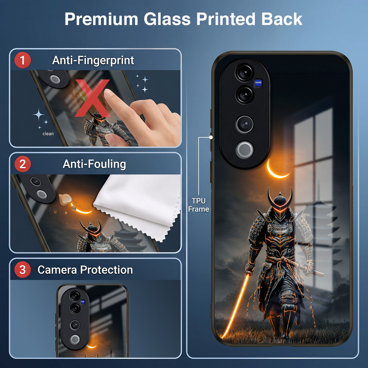 Vivo V40 Pro 5G Samurai Warrior Acrylic Glass Back Case
