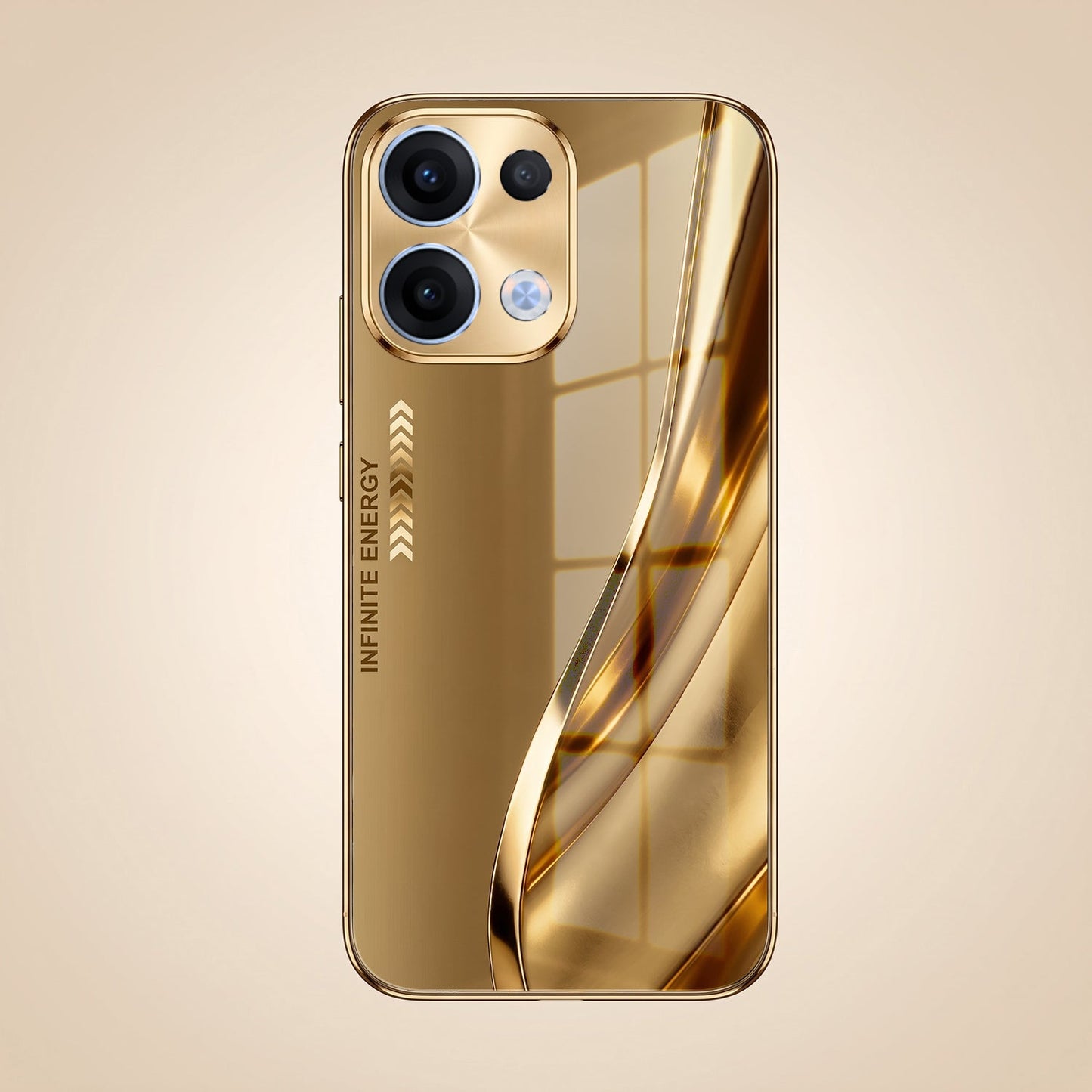 Oppo Reno 13 5G Luxury Infinity Energy Gold Electroplated Glass Phone Case