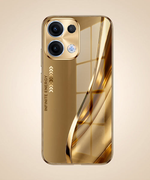 Oppo Reno 13 5G Luxury Infinity Energy Gold Electroplated Glass Phone Case