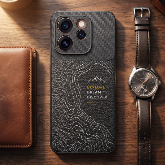 Oppo Reno 15 Pro Mini 5G Explore Dream Carbon Fiber Leather Hybrid Back Case