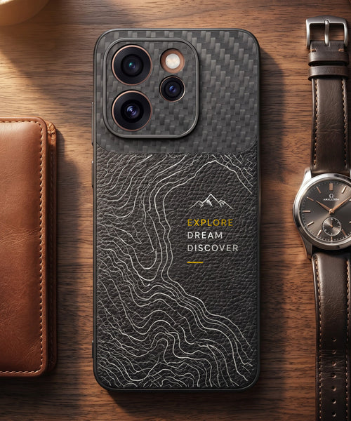 Oppo Reno 15 Pro Mini 5G Explore Dream Carbon Fiber Leather Hybrid Back Case
