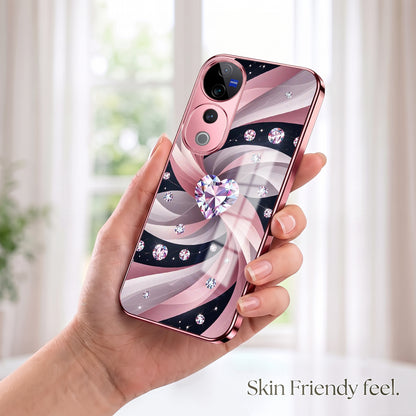 Vivo V40 Pro 5G Diamond Glam Pink Electroplated Glass Phone Back Case