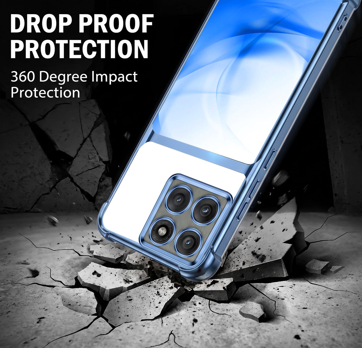 Motorola Edge 60 Pro 5G Crystal Blue Dual-Tone Transparent Airbags Case