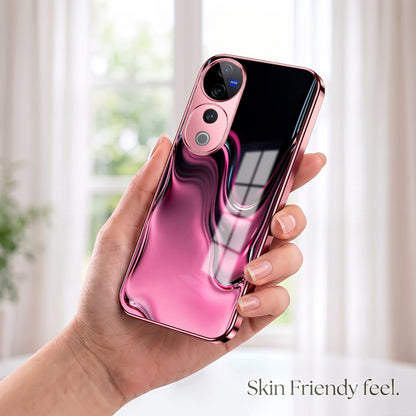 Vivo V40 Pro 5G Liquid Wave Pink Electroplated Glass Phone Back Case