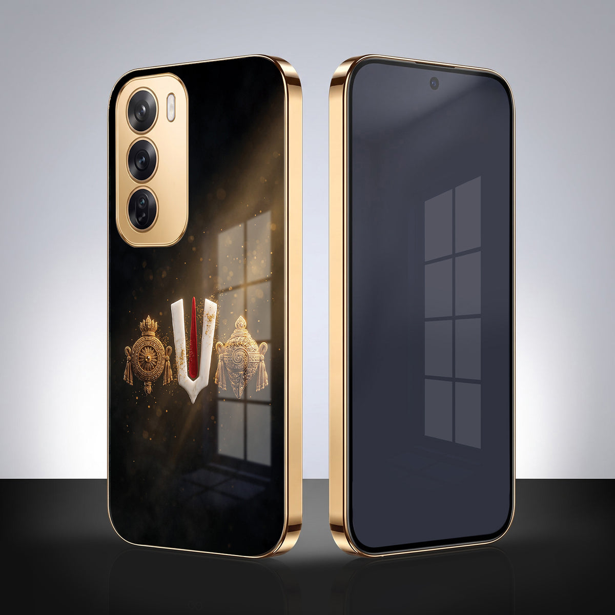 Oppo Reno 12 Pro 5G Royal Heritage Edition Gold Electroplated Glass Phone Back Case