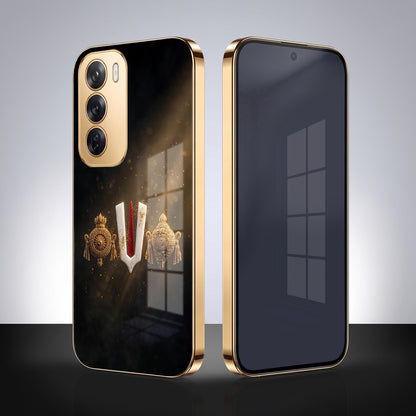 Oppo Reno 12 Pro 5G Royal Heritage Edition Gold Electroplated Glass Phone Back Case
