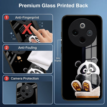 Vivo T4 5G Cute Panda Acrylic Glass Back Case