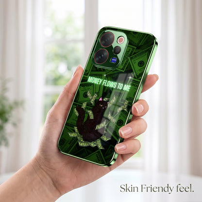 Vivo V70 5G Money Flows To ME Green Electroplated Glass Back Case