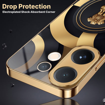 Vivo T4 Pro 5G Royal Emblem Gold Electroplated Glass Phone Back Case