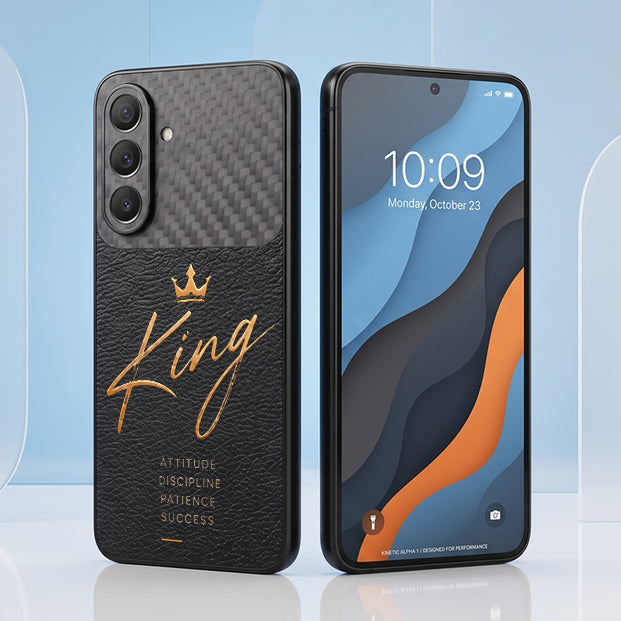 Samsung Galaxy A27 5G  King Carbon Fiber Leather Hybrid Back Case