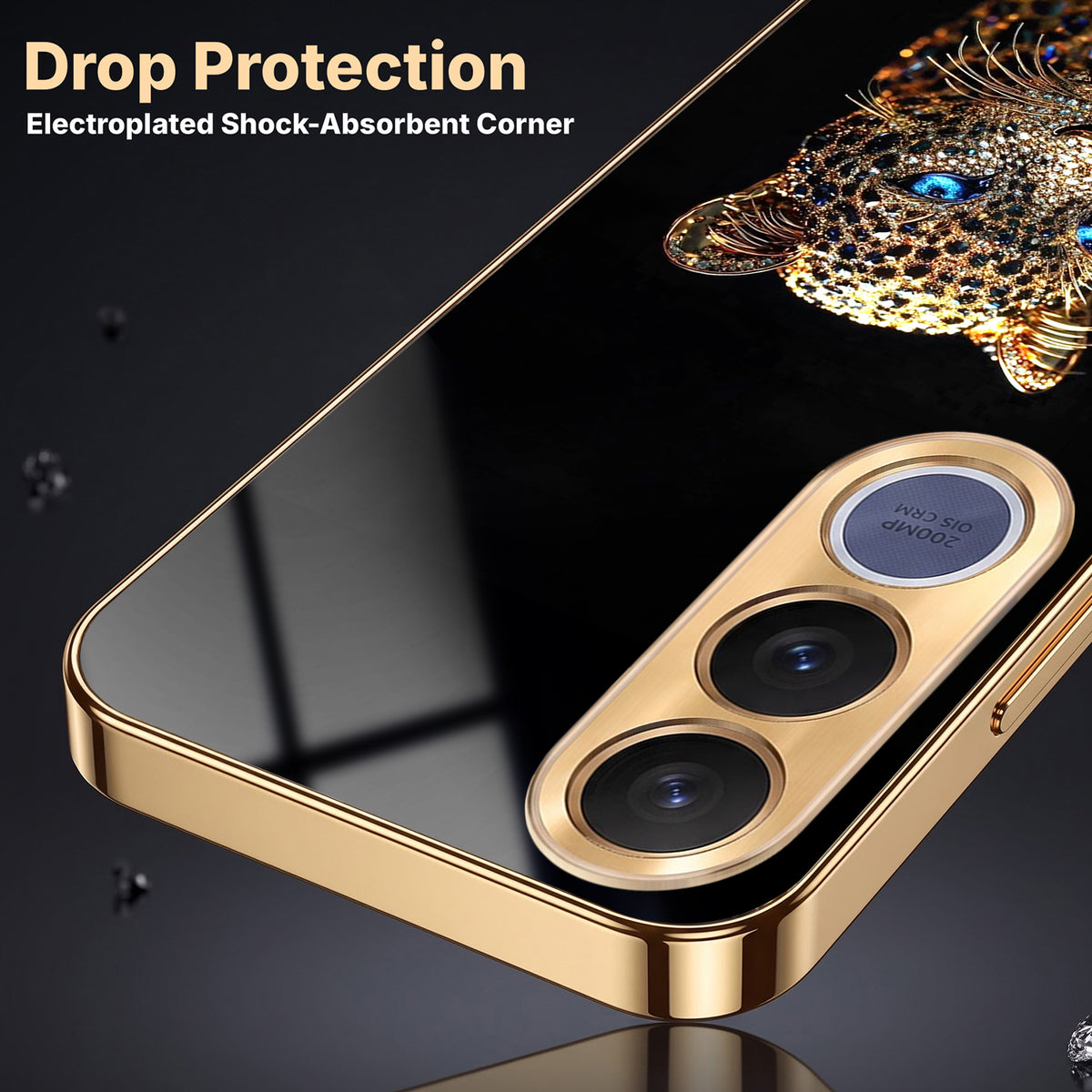 Vivo V70 FE 5G Panther Gold Electroplated Glass Phone Back Case