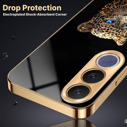 Vivo V70 FE 5G Panther Gold Electroplated Glass Phone Back Case