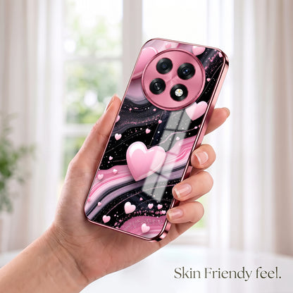 Oppo F31 Pro+ 5G Love Sparkle Pink Electroplated Glass Phone Back Case