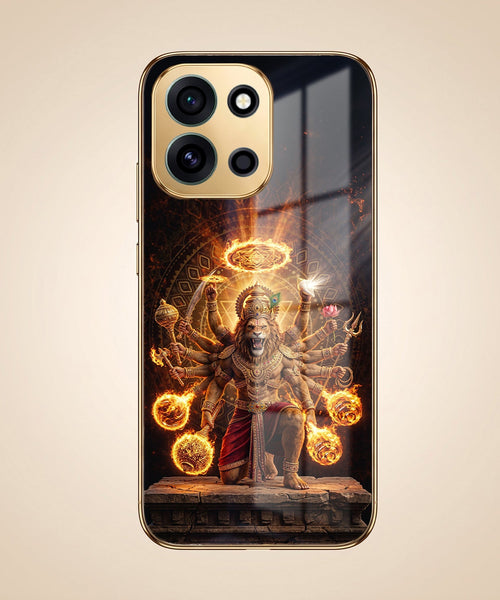 OnePlus Nord 6 5G Lord Narasimha Gold Electroplated Glass Phone Back Case