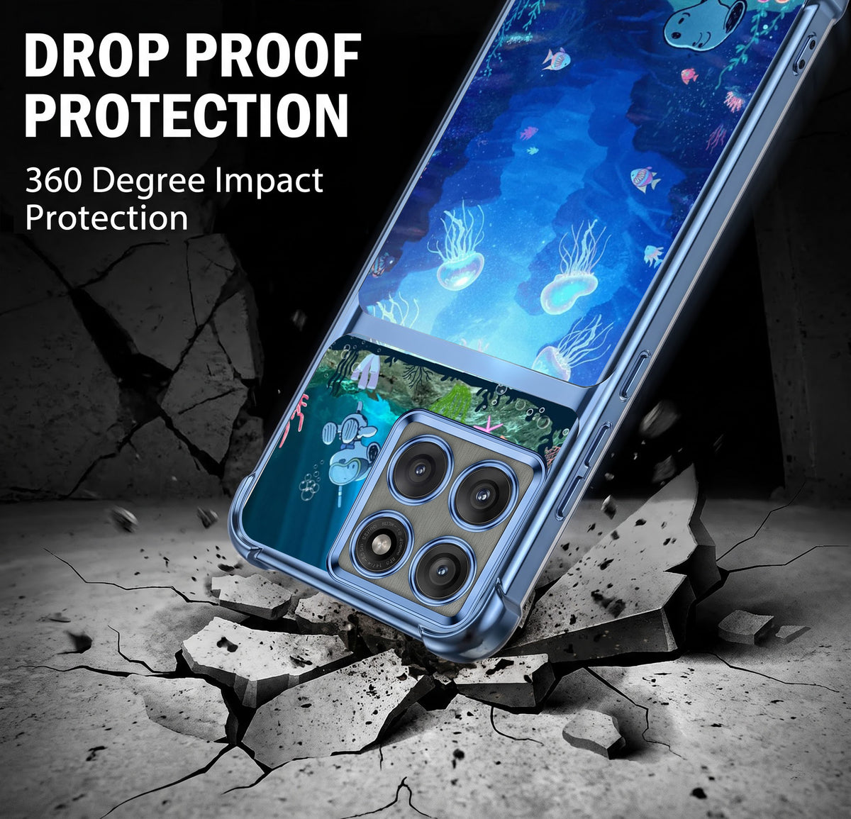 Motorola Edge 60 Pro 5G Mystic Jellyfish Dual-Tone Transparent Airbags Case