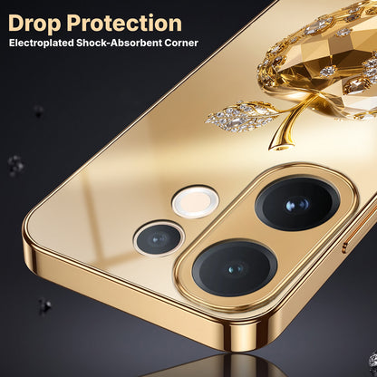 Vivo V60 5G Golden Apple Gold Electroplated Glass Phone Back Case