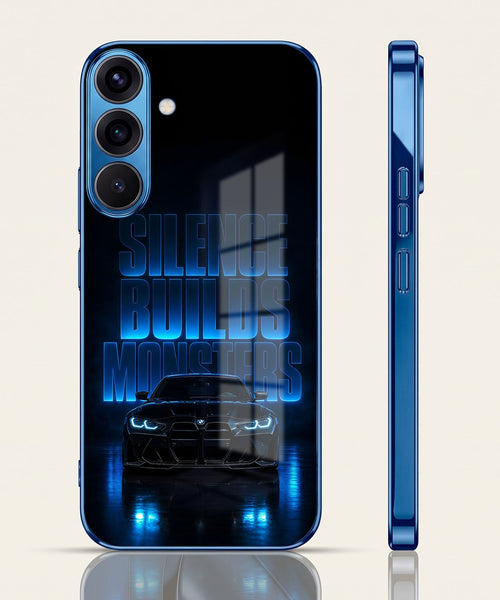 Samsung Galaxy A36 5G Silence Build Monsters Blue Electroplated Glass Phone Back Case
