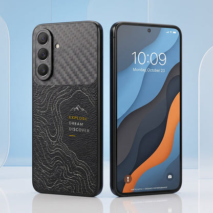 Samsung Galaxy A57 5G Explore Dream Carbon Fiber Leather Hybrid Back Case
