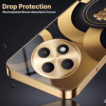 Oppo F27 5G Royal Emblem Gold Electroplated Glass Phone Back Case