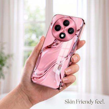 Oppo F27 5G Crystal Wave Energy Pink Electroplated Glass Phone Back Case