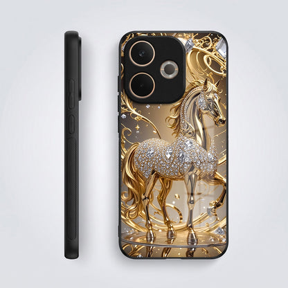 Oppo A5 Pro 5G Luxury Horse Texture Acrylic Glass Back Case