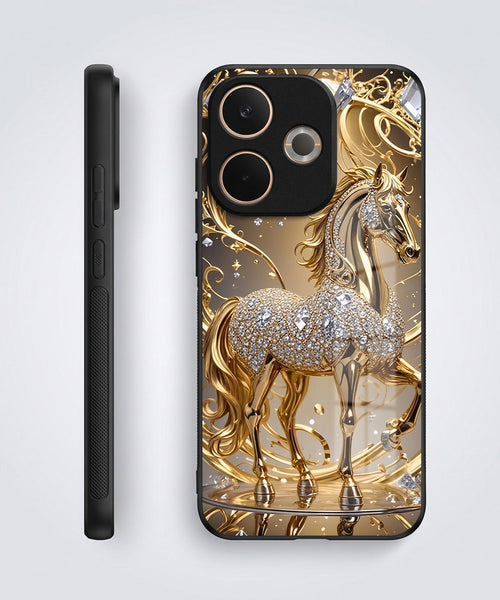 Oppo A5 Pro 5G Luxury Horse Texture Acrylic Glass Back Case