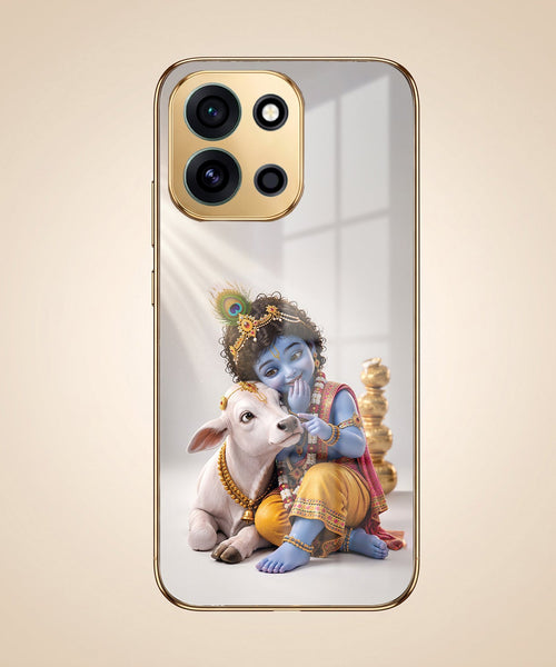 OnePlus Nord 6 5G Bal Krishna Blessings Gold Electroplated Glass Phone Back Case