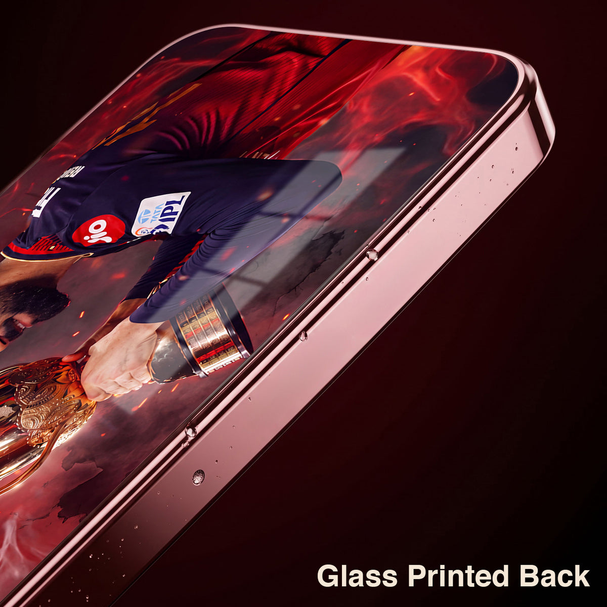 Vivo V70 5G Virat Kohli Burgundy Electroplated Glass Back Case