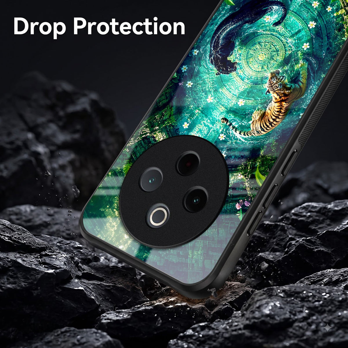 Vivo T4 5G Tiger & Panther Mystic Acrylic Glass Back Case