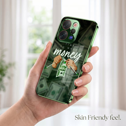 Vivo V70 5G Make Money Green Electroplated Glass Back Case