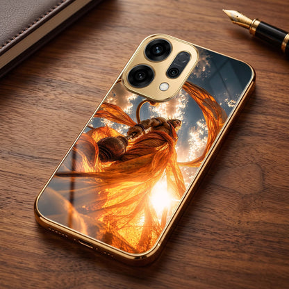 Oppo Reno 14 5G Divine Hanuman Gold Electroplated Glass Phone Back Case
